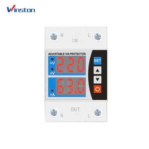 63A 80A 100A Factory Price Din Rail Adjustable Digital Dual Display Over And Under Voltage Protector For Household